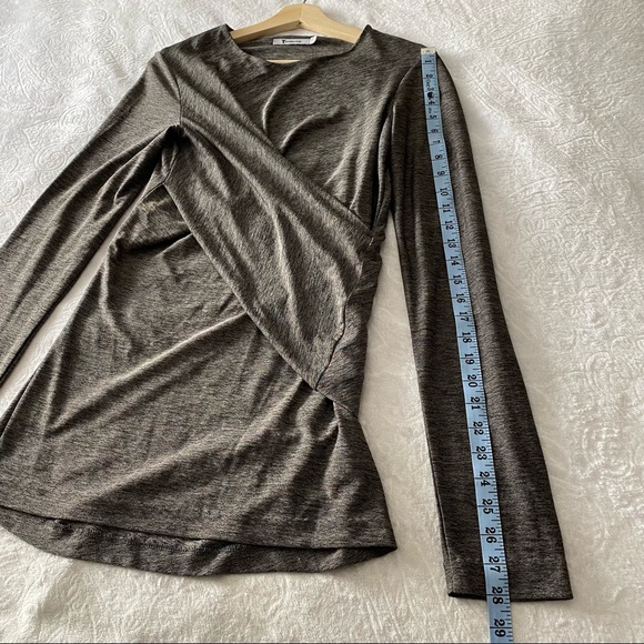 T By Alexander Wang Twisted Marled Stretchy Top - Picture 9 of 11